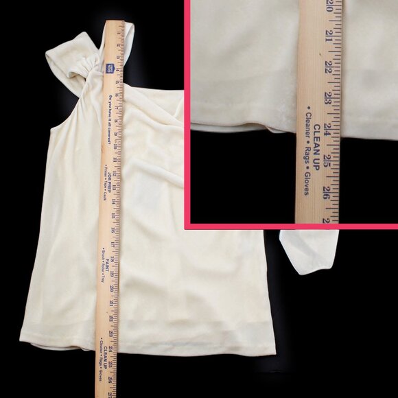 RALPH LAUREN Ivory Silk Velvet Bias Cowl Off Shoulder Draped Scarf Top NWT SZ 8 - Picture 10 of 11